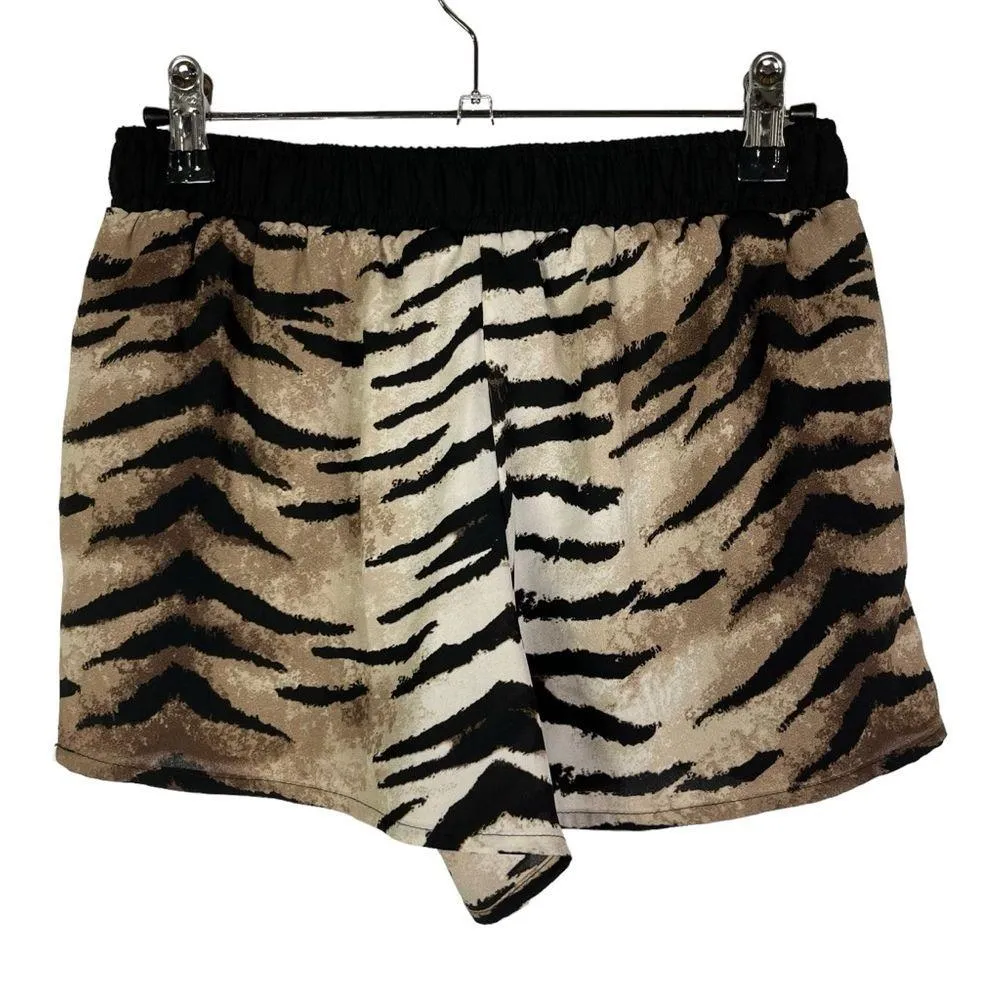 Forever 21 Brown & Black Zebra Chiffon Pull On Shorts XS - Image 2