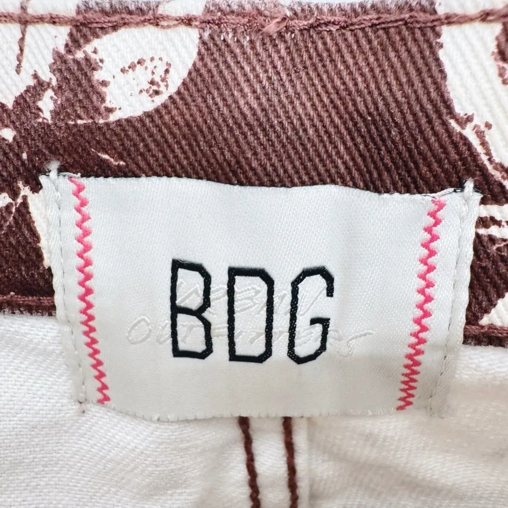 Urban Outfitters BDG '90s Mid-Rise Bootcut Jean Strawberry‎ Print Brown Sz 27 - Image 9