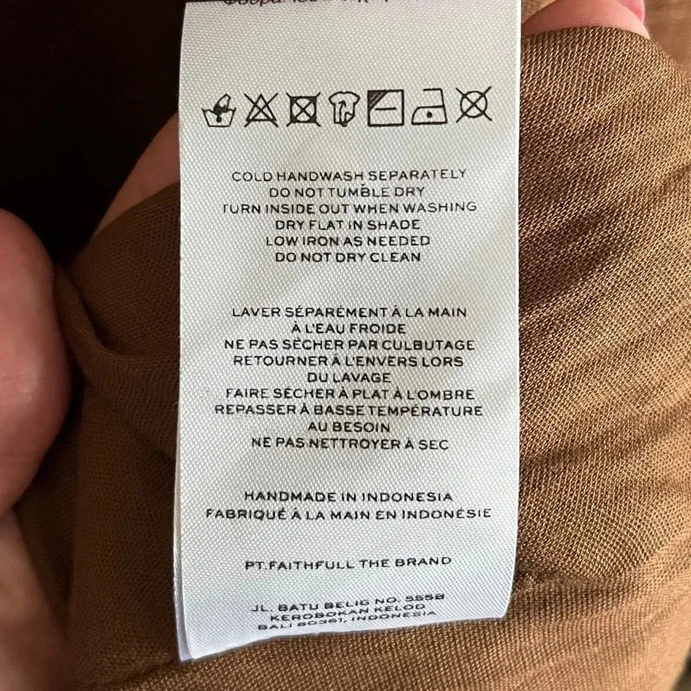 Faithfull The Brand Tayari Linen Maxi Dress 12 Cinnamon Cutout Smock Sundress - Image 7