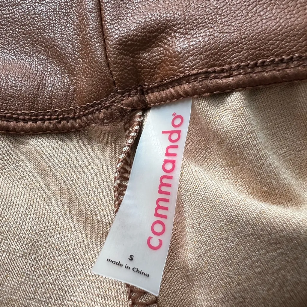 Commando brown faux leather shorts pull on S - Image 5
