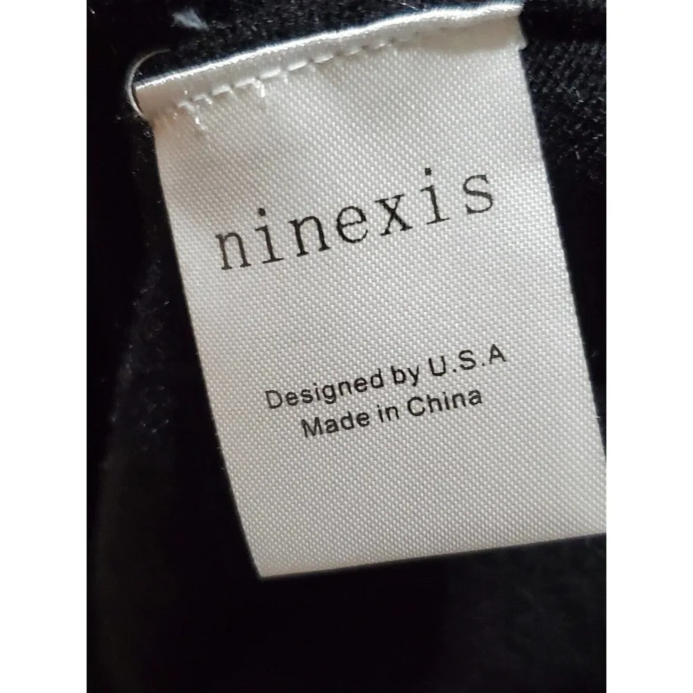 Ninexis Women's Black Rayon Scoop Neck Long Sleeve Knee Length Dress Size 2X - Image 9