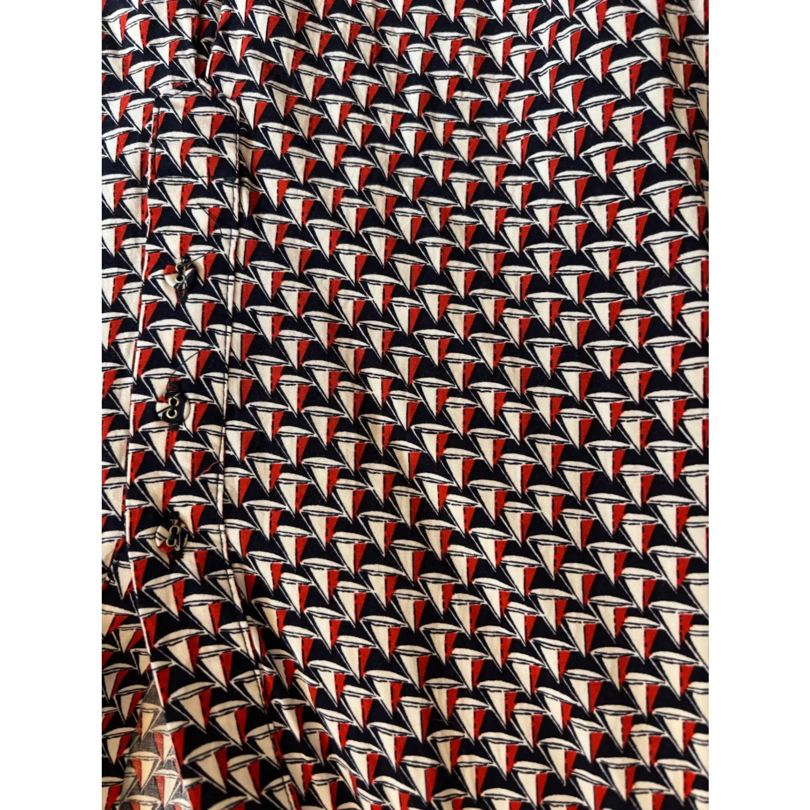 Dalia Sleeveless Blouse | Size L | Nautical Sailboat Print | Red White Blue Size L - Image 2