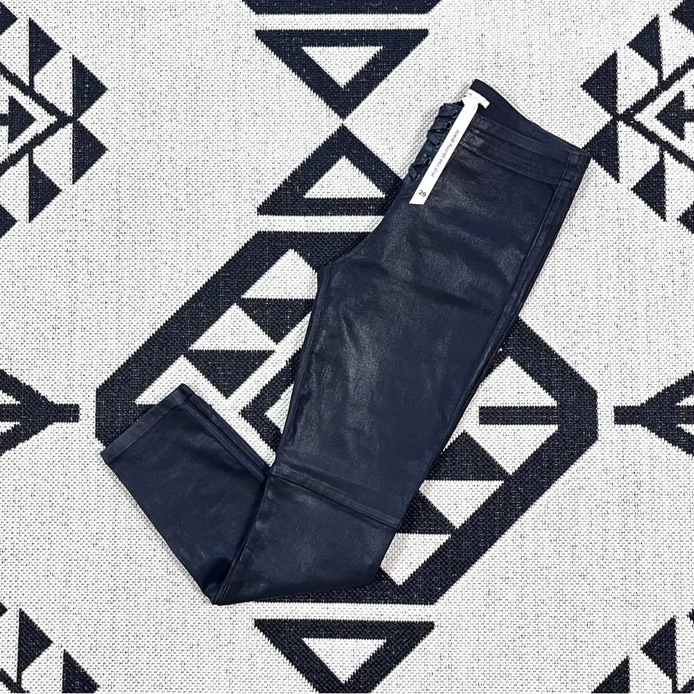 Taylor Hill x Joe’s Jeans Coated Lace Up Icon Mid Rise Skinny Ankle Jean Size 29 - Image 4