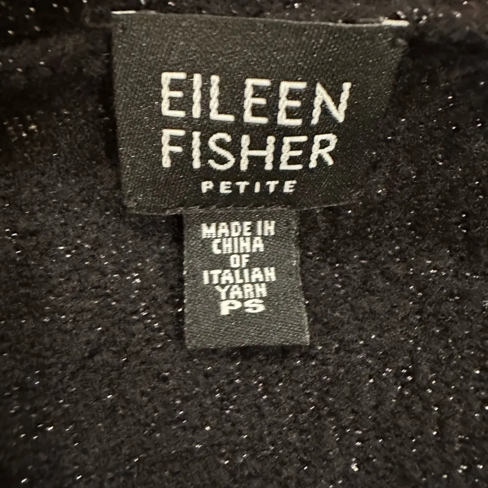 Eileen Fisher Sparkles on Black Open  bolero Cardigan Sweater  -Size Ps - Image 5