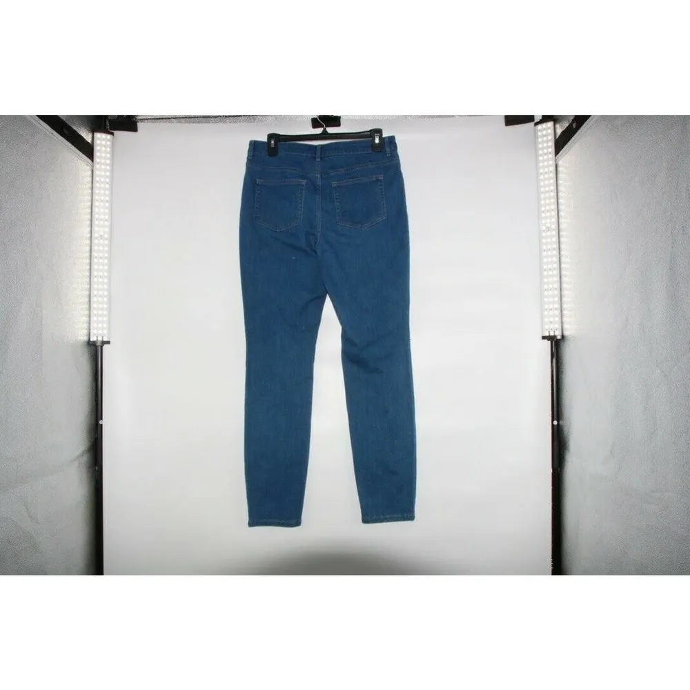 Logo By Lori Goldstein Womens Straight Leg Jeans Blue Stretch Pockets Denim 10 - Image 7