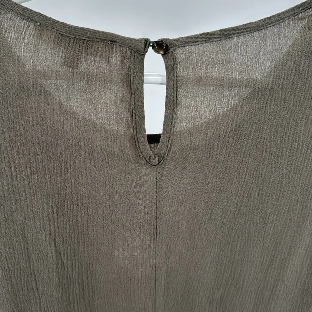 Umgee S Boho Olive Tunic mini dress Embroidery fringe tassels coverup oversized - Image 8