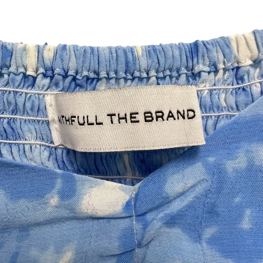 Faithfull the Brand Charlize Midi Dress in Blue Roos Tie Dye Cloudscape Size S - Image 7