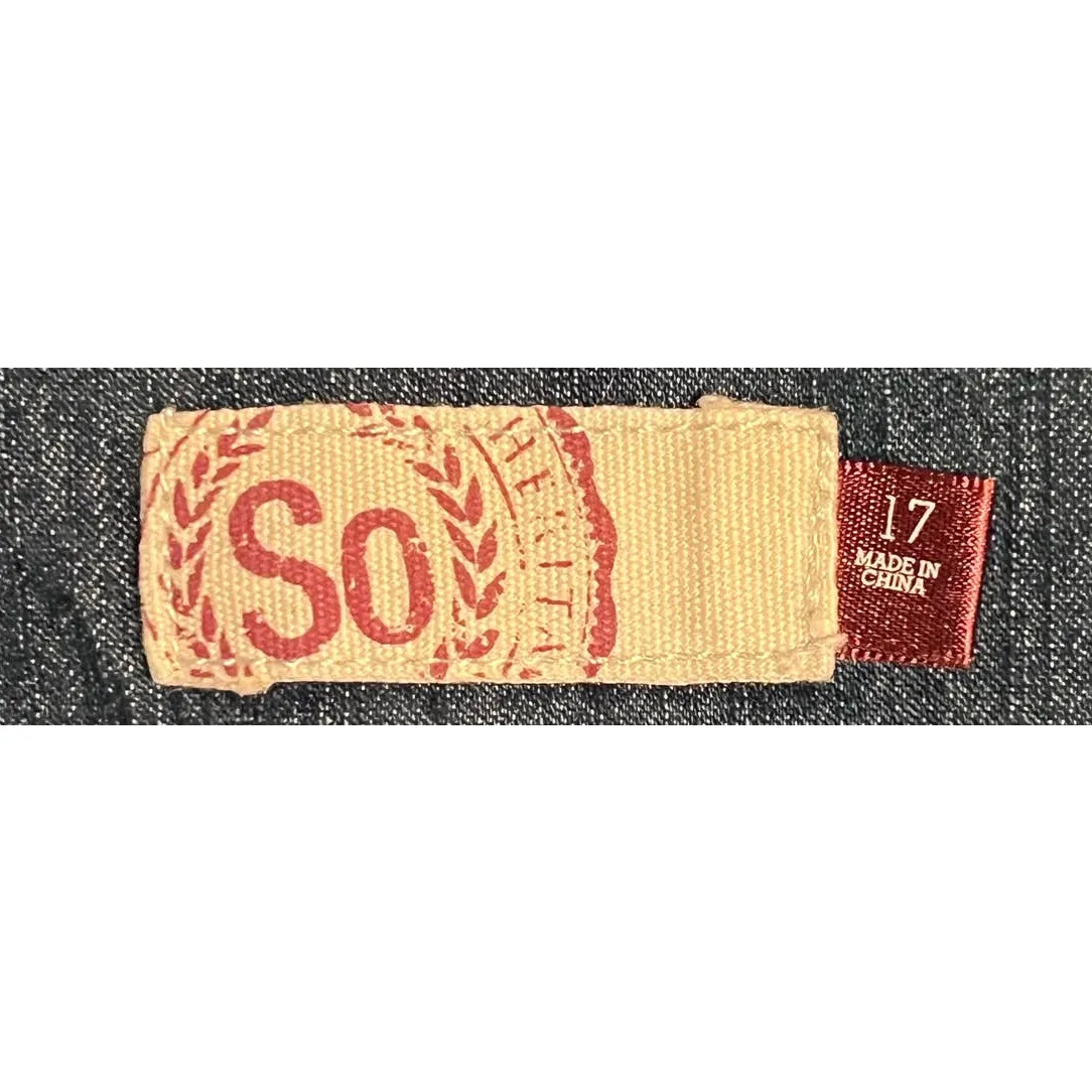 So‎ Women's Jeans Buttons on the Right Side Size 17 31" Inseam x 18 1/2" Waist - Image 3