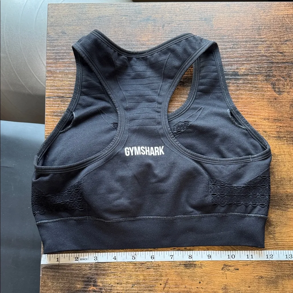Gymshark Black Lace Detail Sports Bra - Image 2