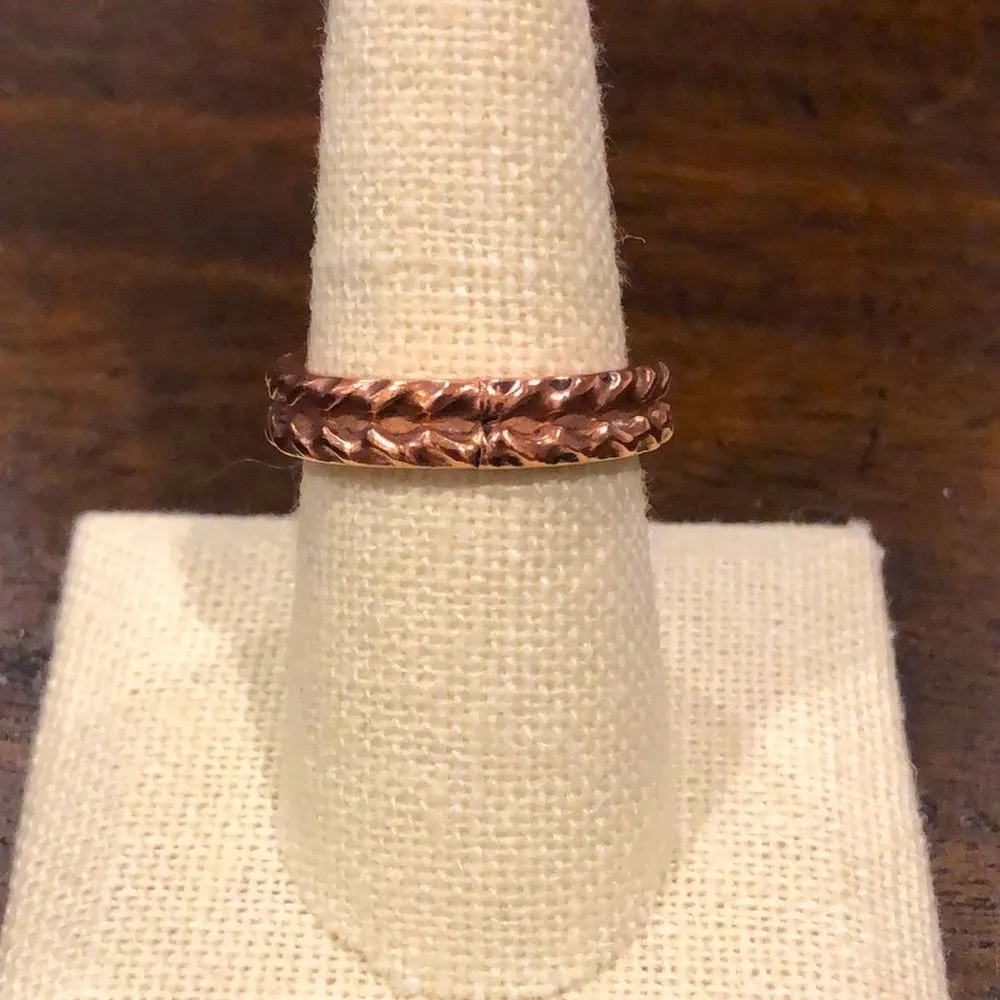 Solid Copper Rope Braided Single Band Ring Sz 7 - Image 5