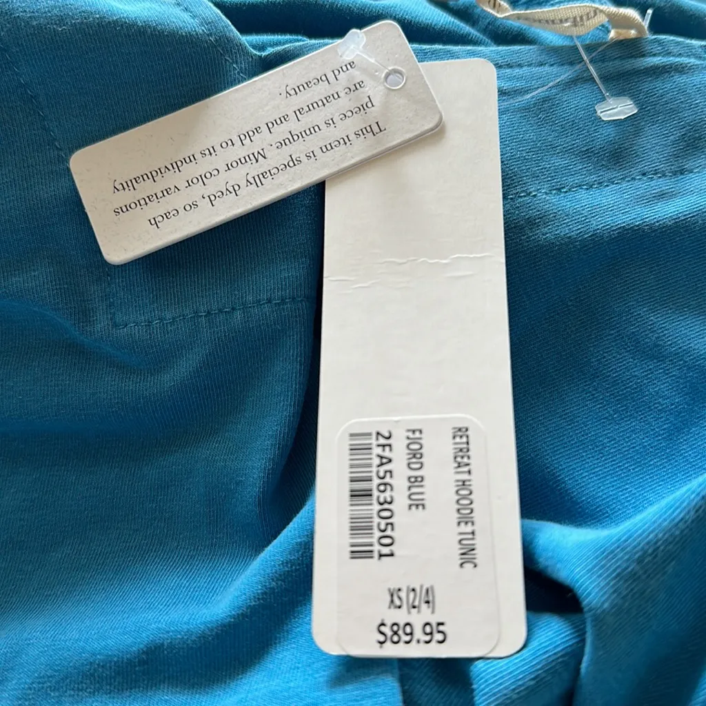 NWT  Soft Surroundings Tops | Retreat Hoodie Tunic In Fjord Blue XS - Image 6