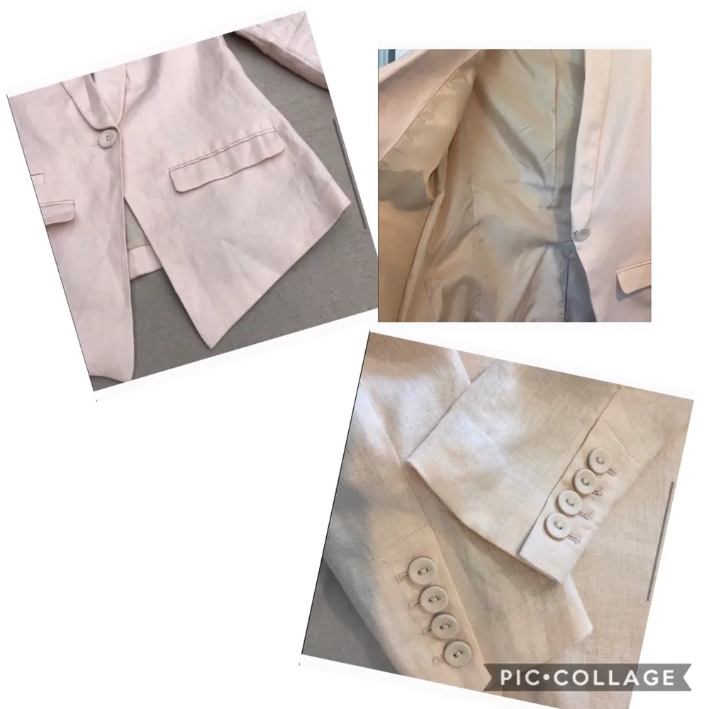 H&M Pale pink linen blazer Sz 6 - Image 12