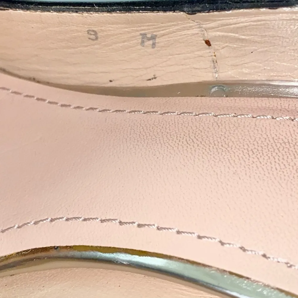 Stuart Weitzman Black Leather Almond Toe Stiletto Platform High Heels - Image 8