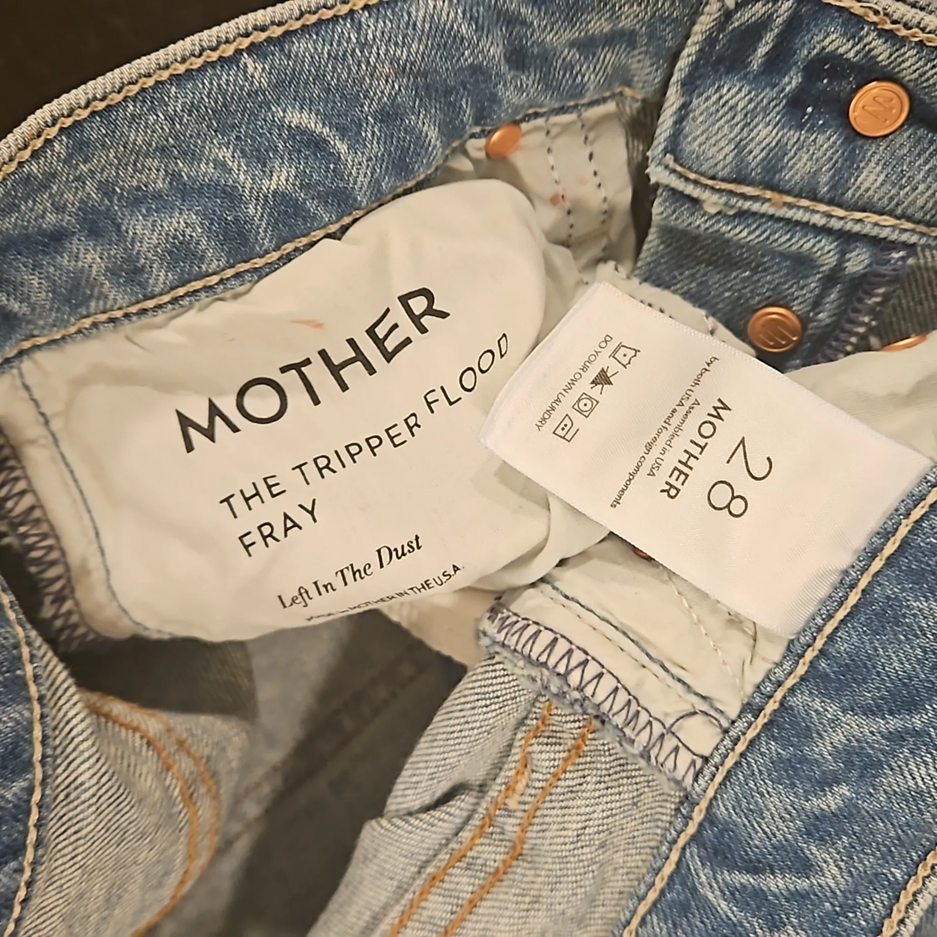 💕MOTHER SUPERIOR💕 The Tripper Flood Fray Jeans ~ Left In The Dust 28 NWOT Blue - Image 16