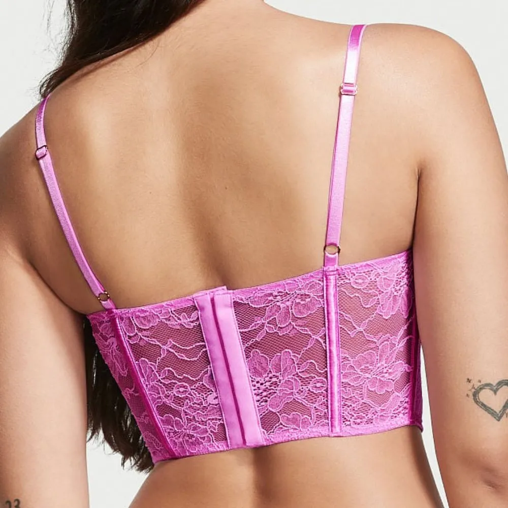 VICTORIA’S Secret VERY SEXY Chain Strap Lace Bustier Corset Bra Top Lingerie - Image 2