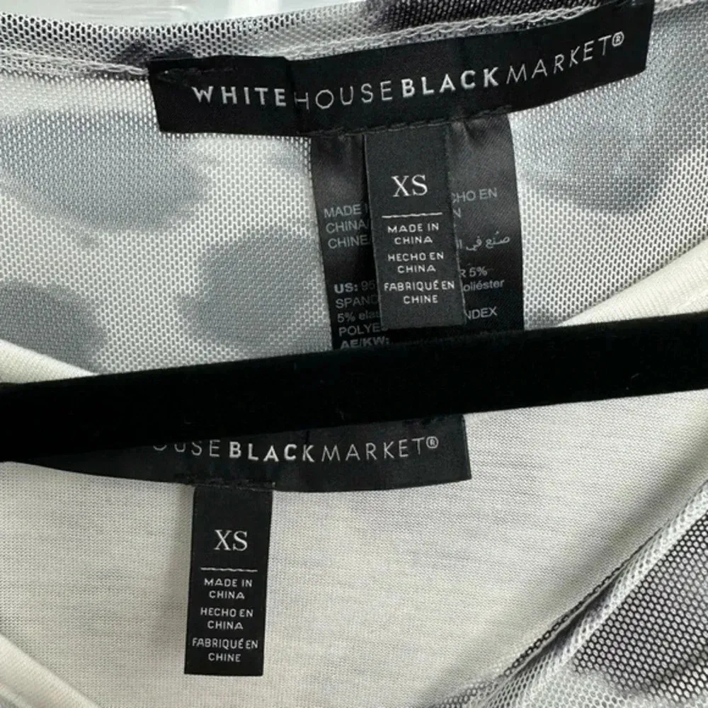 White House Black Market | Sheer Mesh Long Sleeve Leopard Print Blouse Size XS - Image 5