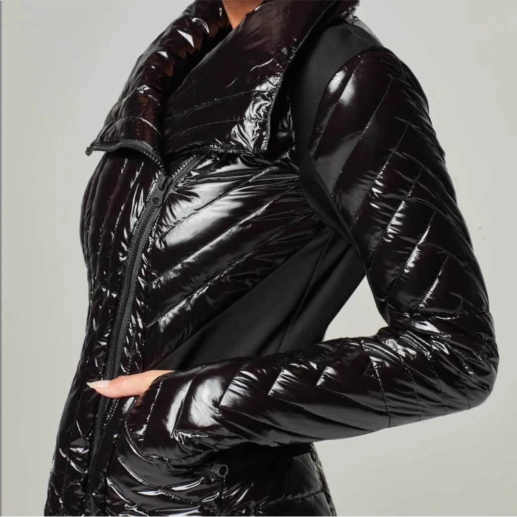 🌸NWT blanc noir motion panel shiny puffer in black Size XS - Image 4
