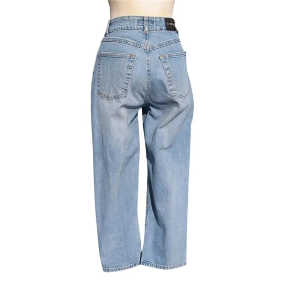 CAMBIO Blue Crop Demin Pant 008700 Italy Size 6 - Image 4