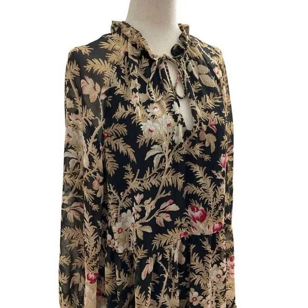 H&M Women Size XS Floral Flowy Dress Long Sleeve 12-492 - Image 2