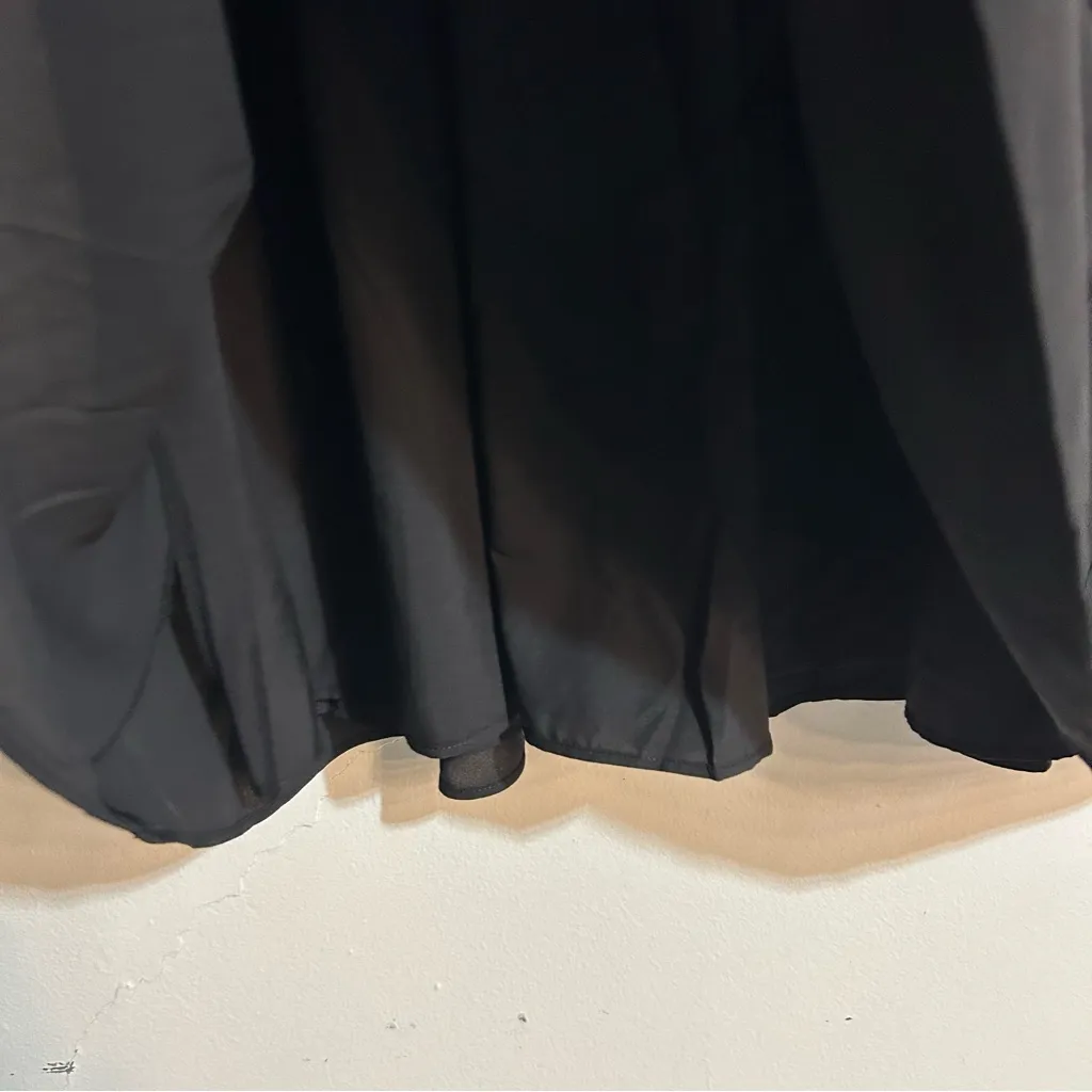 Ann Taylor Smocked Flare Pocket Midi Dress Black Size 6 Holiday Party Cocktail - Image 5