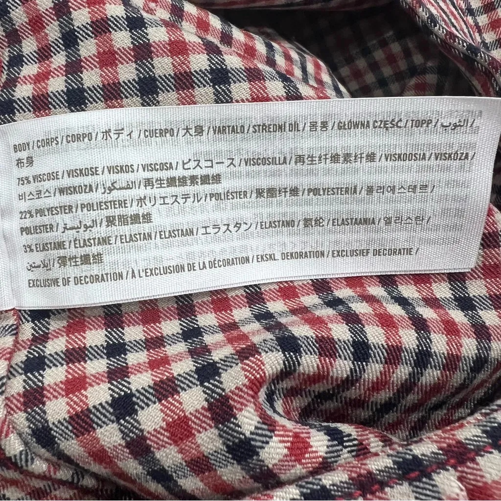 Hollister Plaid Faux Wrap Ultra High-Rise Mini Skirt S, Red/Navy Plaid - Image 8