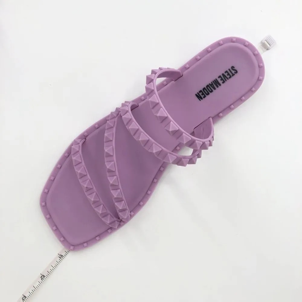 Steven Madden Skyler-J‎ Studded Jelly Slide Sandals Lilac 8 - Image 8
