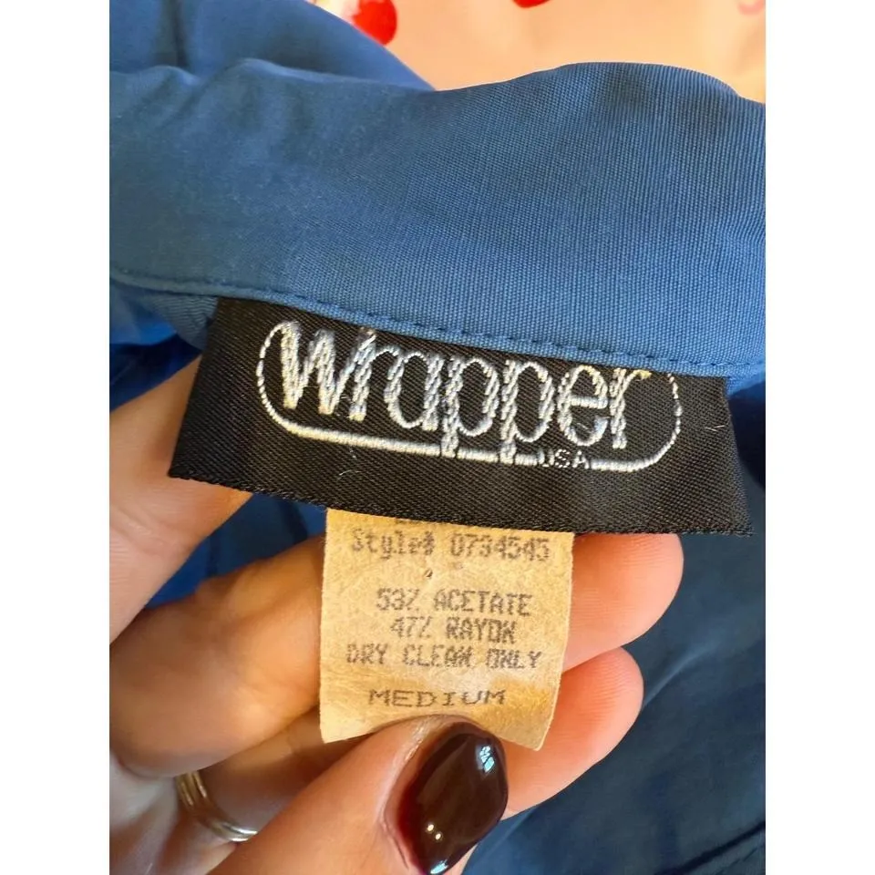 Wrapper USA Blue Double Breasted Sleeveless Vest Blazer Top Women's Medium - Image 3