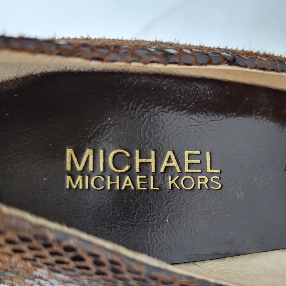 MICHAEL Michael Kors Snakeskin Heels Womens 7.5 Brown Leather Reptile Embossed - Image 2