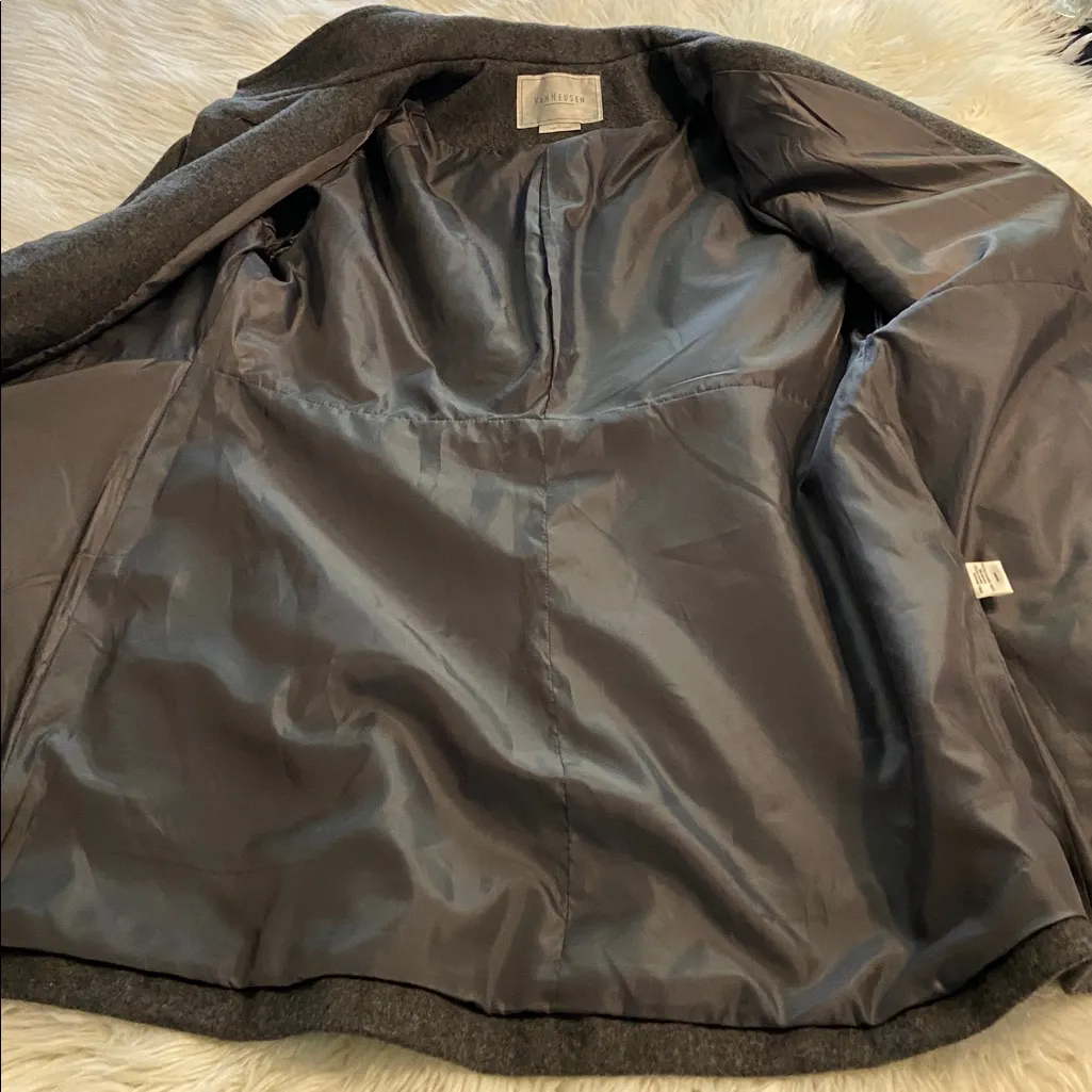 Van Heusen Women’s Wool Charcoal Pea Coat size XL length 36” bust 44” brand new - Image 9
