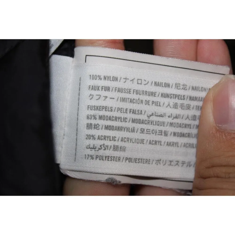 Abercrombie & Fitch Black Brown Faux Fur Quilted Hooded Puffer Jacket Coat Sz S - Image 4