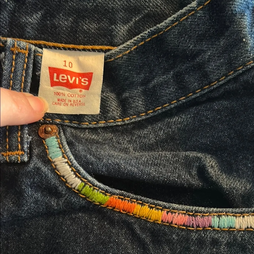 Vintage Levi’s 90s y2k 2000s straight leg Denim Jeans 25’ Rainbow Accents - Image 8