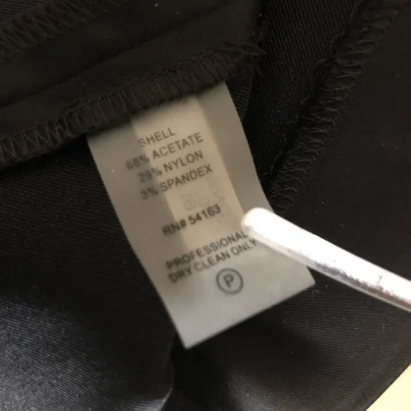 CALVIN KLEIN Satin Black Sheath Dress LBD Crystals Cocktail Dress Womens Size 8 - Image 5