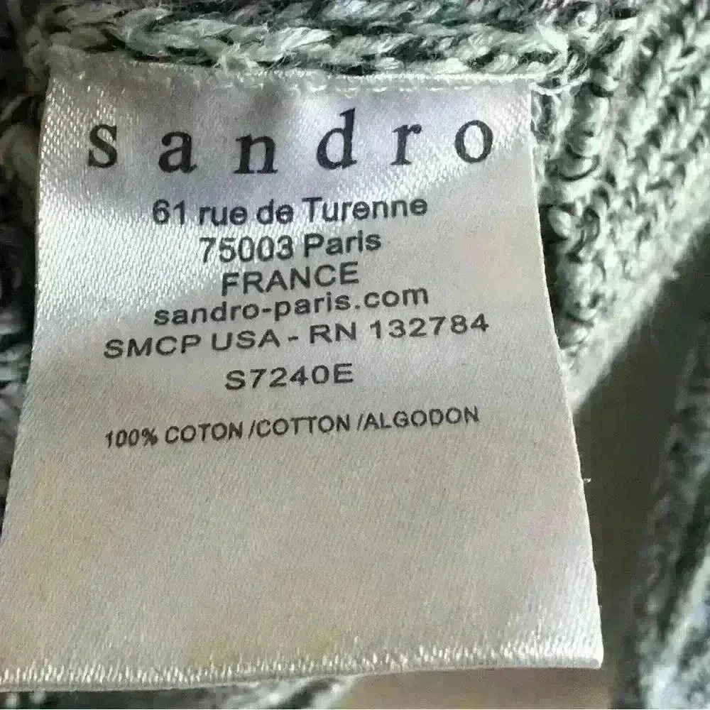 Sandro Wool Acid Marled knit Sweater Chunky blue Black size 1 - Image 9