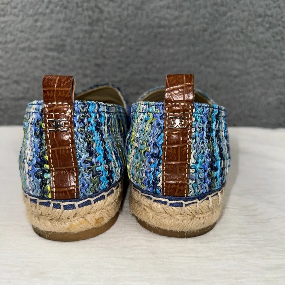 Sam Edelman Shoes 9M Blue Womens Khloe Espadrille Slip On Mini Wedge Sandals - Image 4