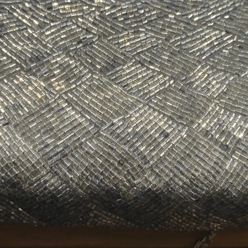 Kate Landry Silver Sequin Clutch Purse Handbag Shoulder Elegant - Image 3