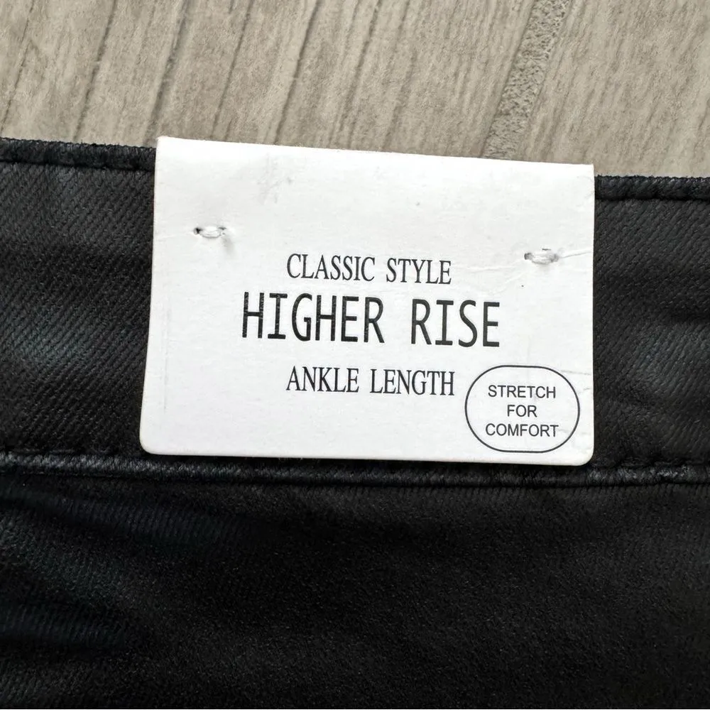 NWT GIBSON LATIMER Classic High Rise Skinny Fit Faux Leather Pants in Black - Image 9