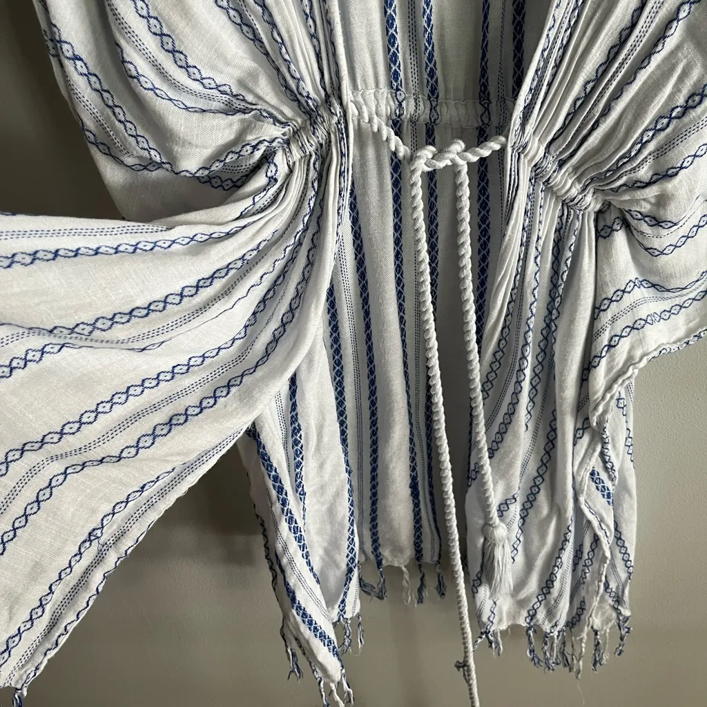 BLUE ISLAND boho striped tassel swim coverup - Image 6