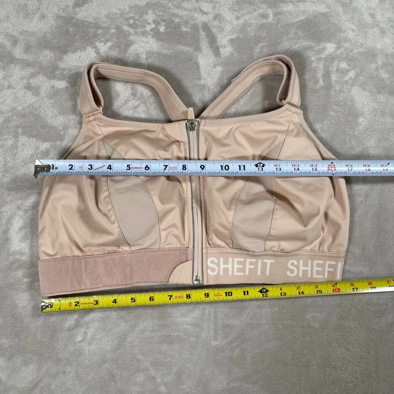 SHEFIT Women's Sports Bra Zip Up Athleisure Athletic Workout 4 Luxe Beige Tan Size undefined - Image 3