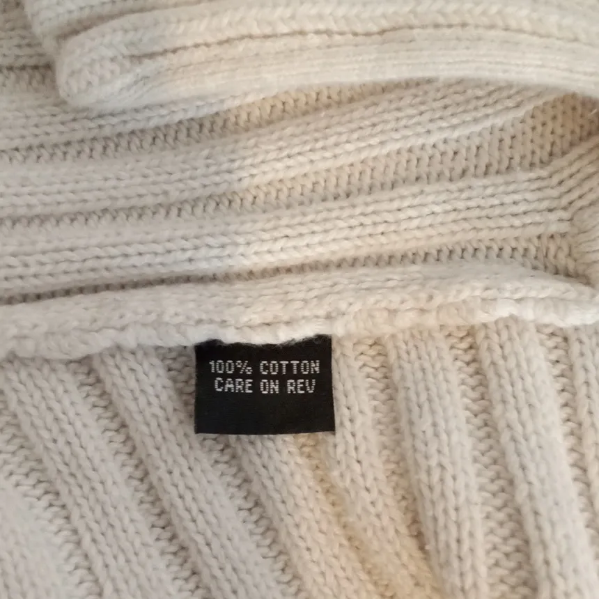 Bryn Walker Sweater Womens XL Oversized Cream Ribbed Relaxed Cardigan Hi Low - Image 6