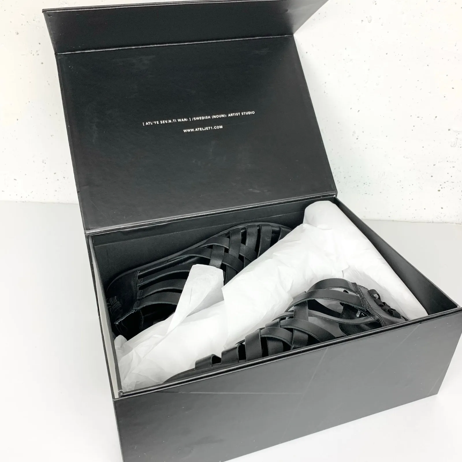 A7EIJE New York Womens Flint Woven Sandals Gladiator Open Toe Black Size 7 - Image 7