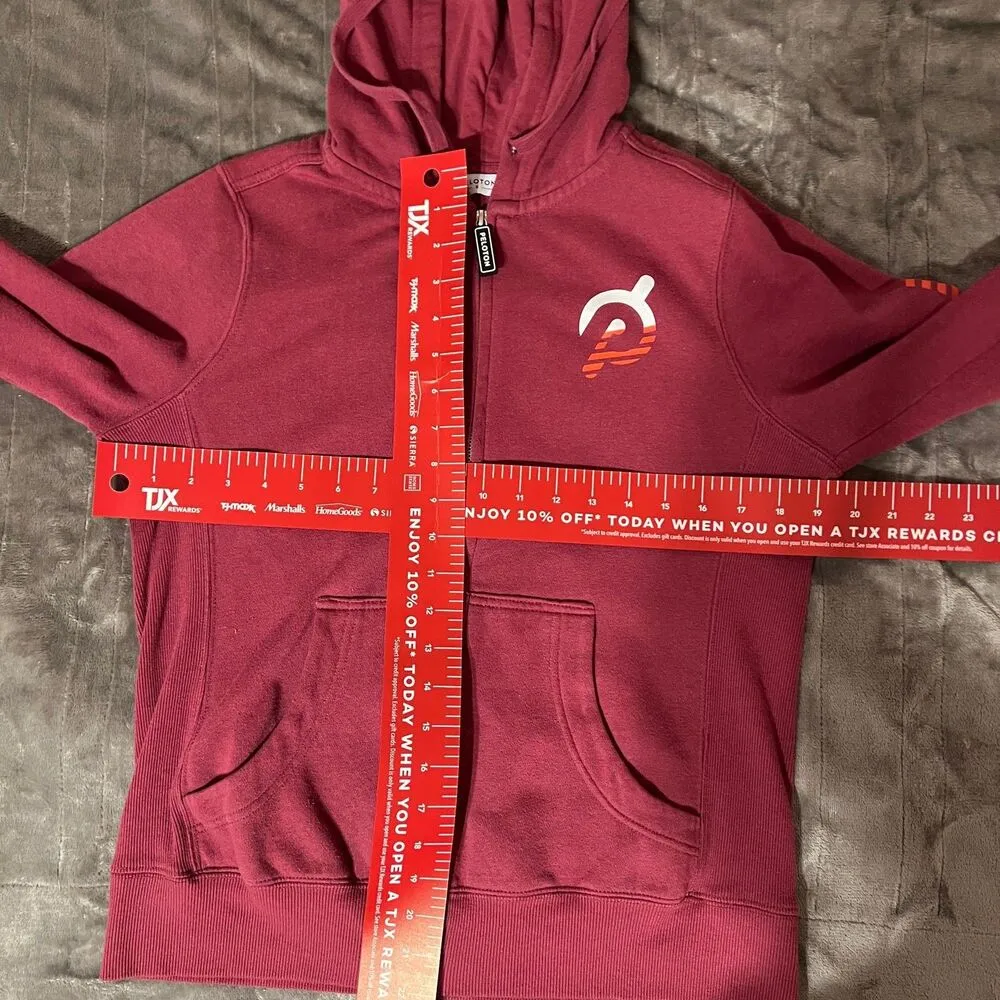 Peloton S Ultimate Fleece Zip Up Hoodie Sweatshirt Women's  pink logo - Image 9