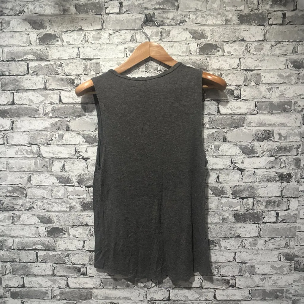 EUC Vox Populi Grey Bald Eagle Sleeveless Graphic Shirt Size Small Gray - Image 7