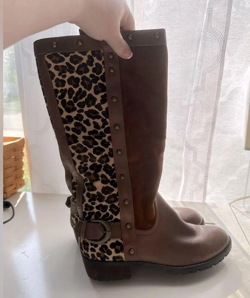 Steve Madden  Women’s Dear Leopard Print Leather Boots (Size 9) - Image 4