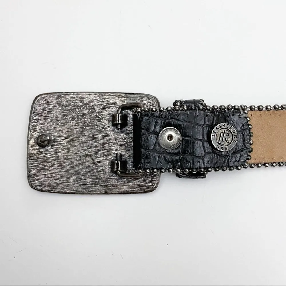 Leatherock Leather Bling Rhinestone Black Belt - Image 67