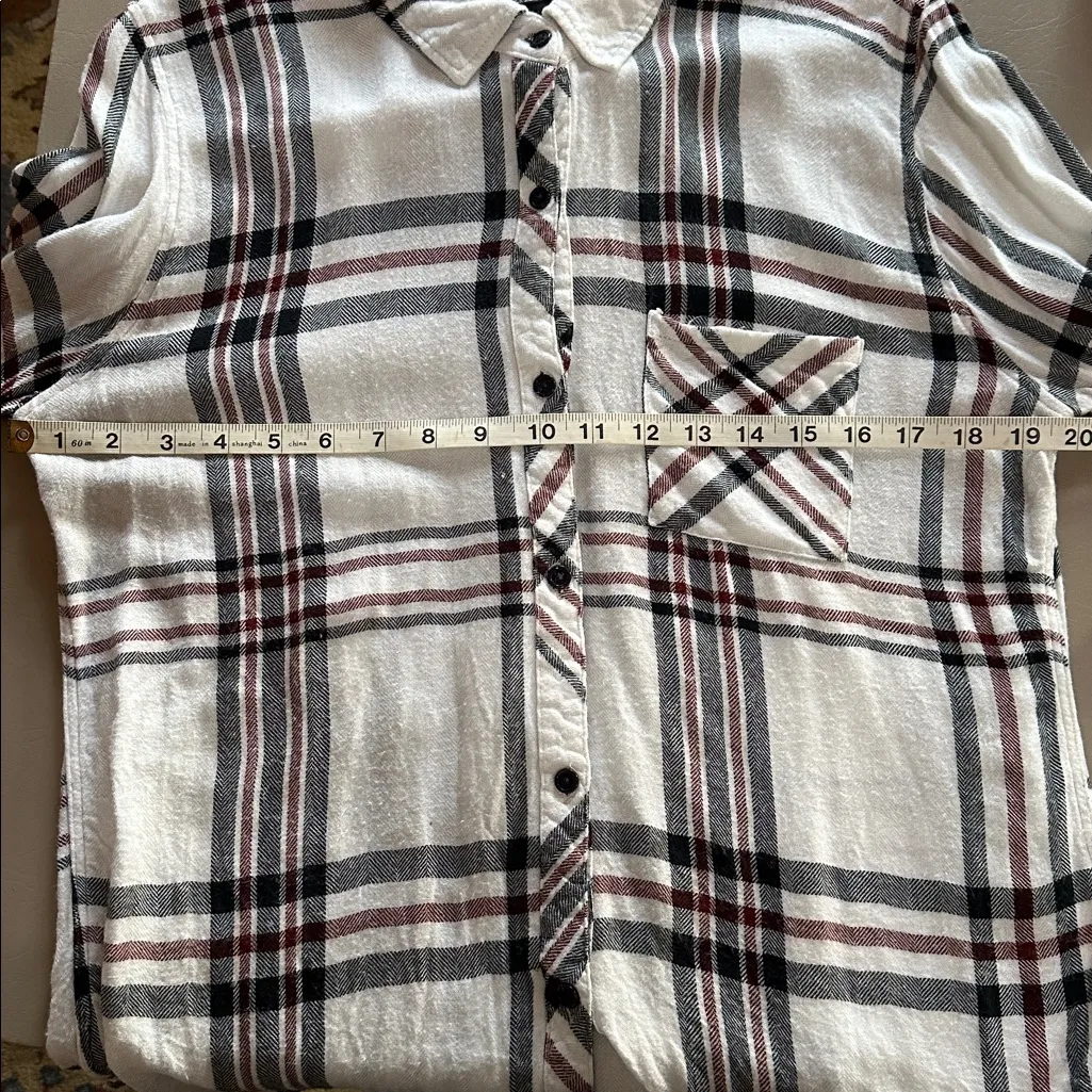 RAILS Hunter Plaid Button Front 90’s Grunge Distressed California Flannel Shirt - Image 10