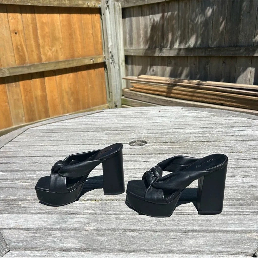 Open‎ Edit Kaia Knot Platform Sandals in black size 6.5 fall baddie alt summer - Image 4
