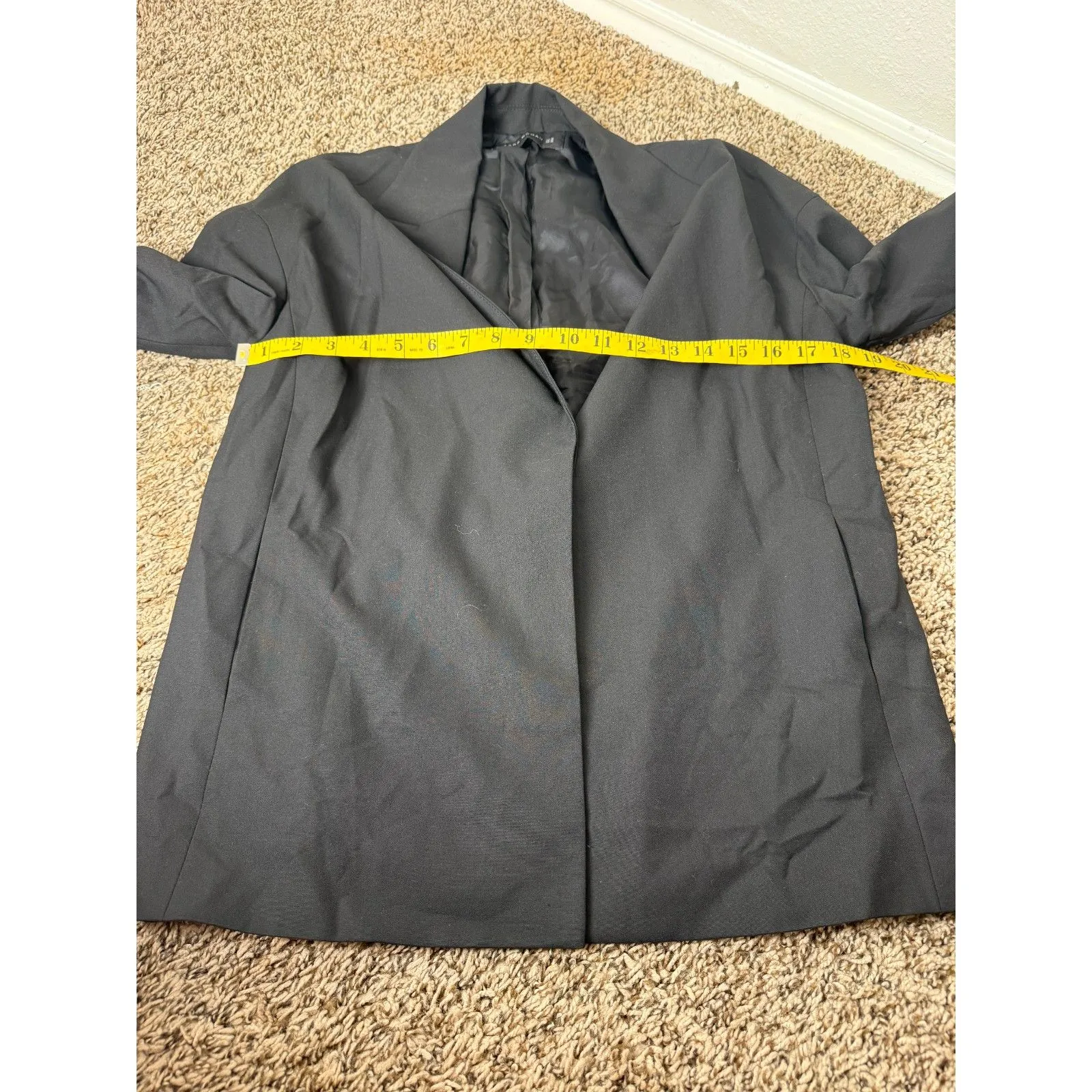 Zara Woman Black Long Line Blazer Womens Sz XS Single Button Minimalist Preppy - Image 7