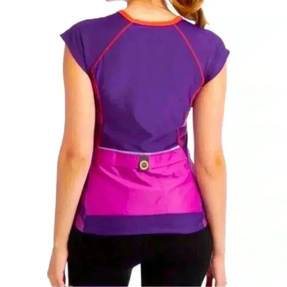 MOXIE Cycling Medium Iris Color Block Print Tee NEW
NWT - Image 2