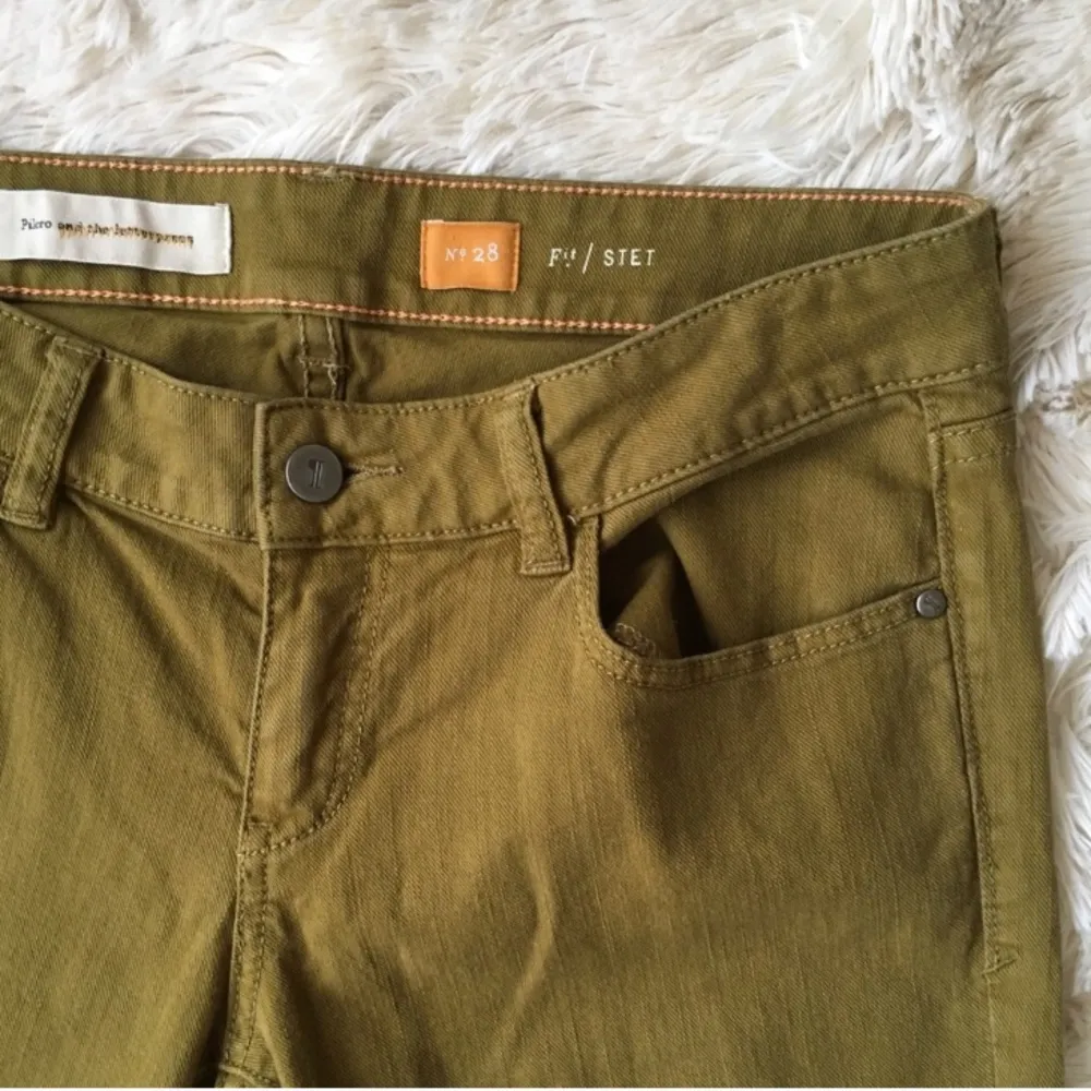 Anthropologie Pilcro Stet Olive Green Denim Jeans Size 28 - Image 6
