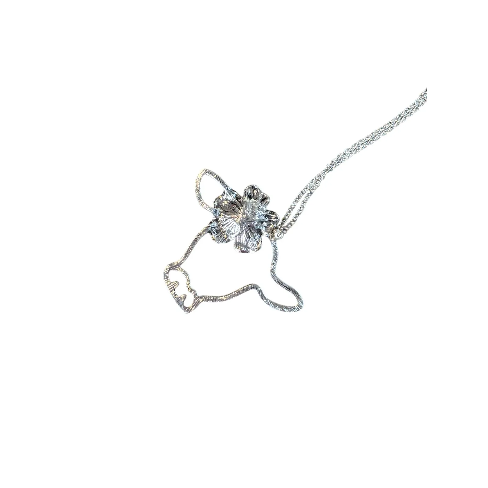 Silver Tone Cow Head Flower Pendant Necklace Western Boho Turquoise Accent New - Image 7